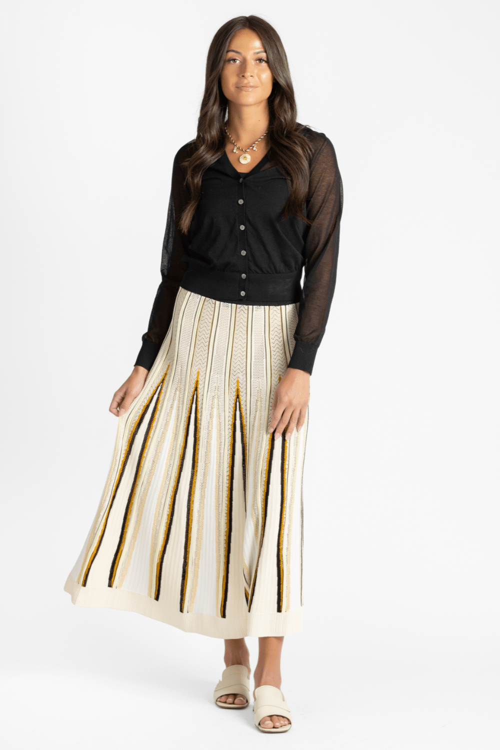 Chevron Intarsia Skirt - Forte Forte
