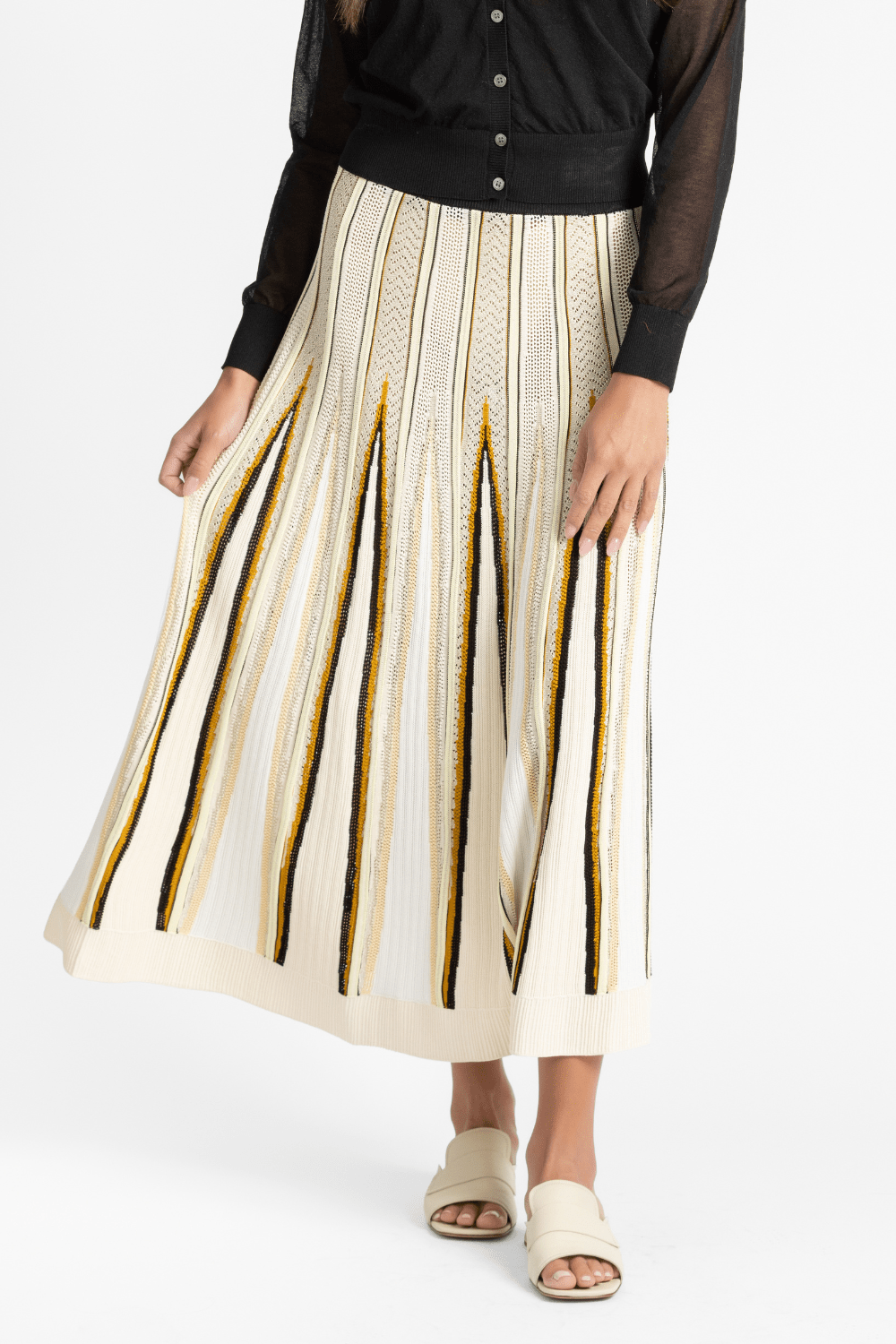 Chevron Intarsia Skirt - Forte Forte