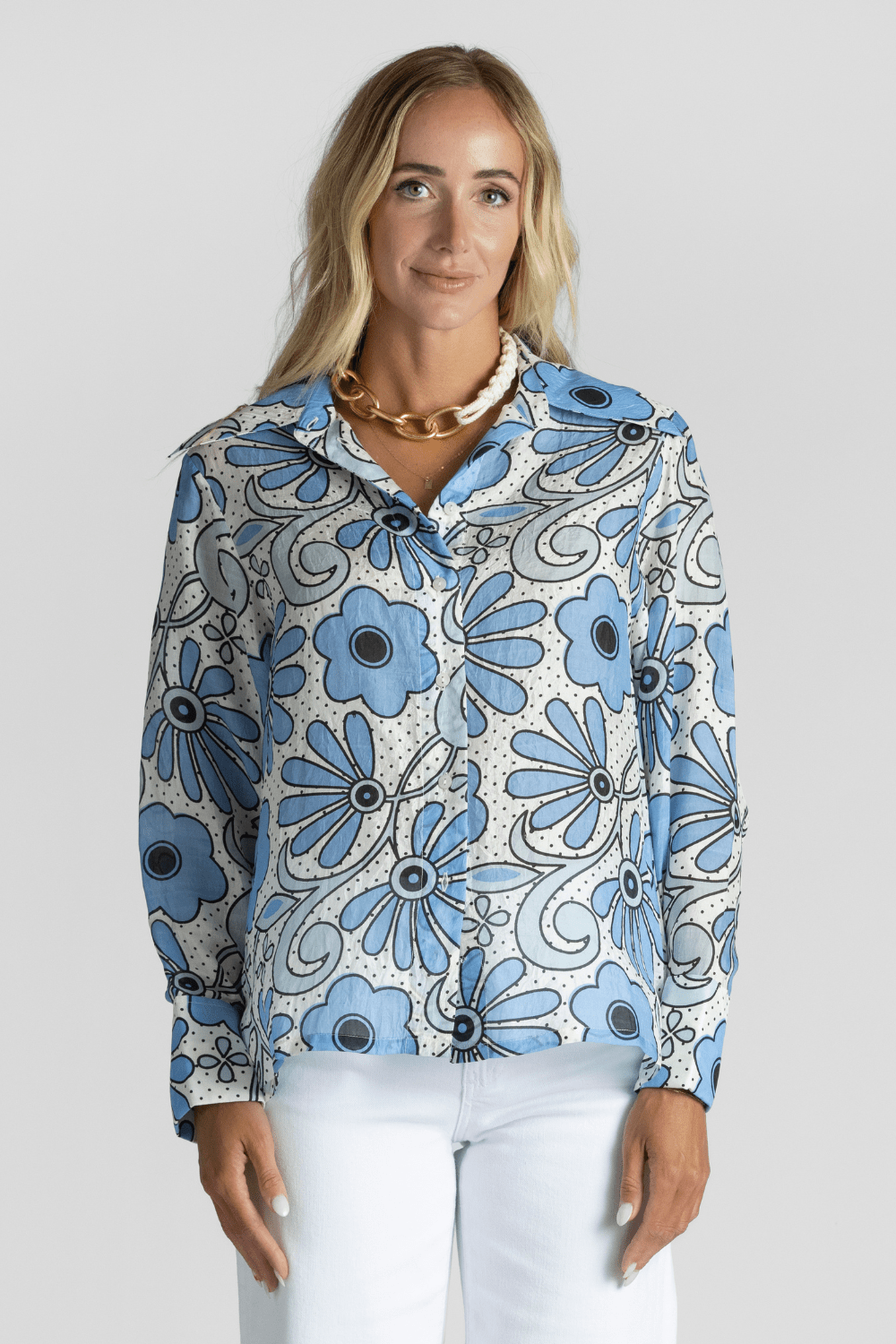 Dana Flower Silk Shirt - Alix of Bohemia