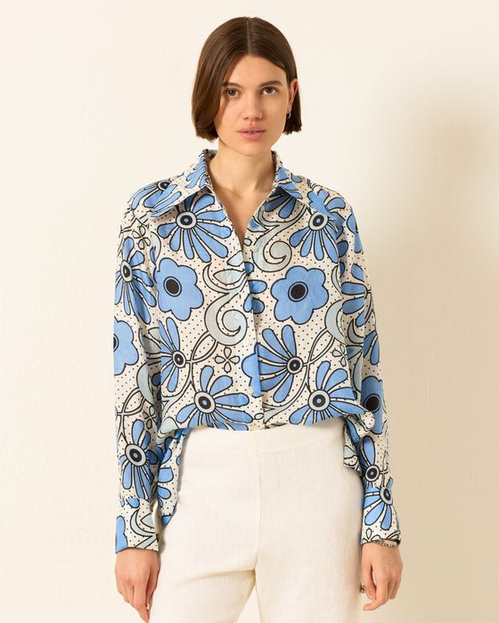 Dana Flower Silk Shirt - Alix of Bohemia