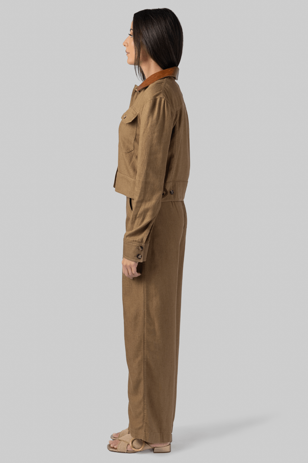 Derby Linen Cropped Utility Jacket - Simkhai