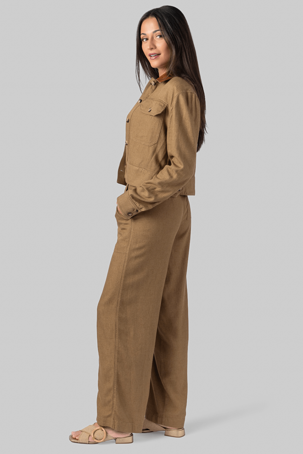 Derby Linen Cropped Utility Jacket - Simkhai