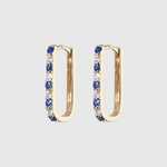 Diamond/Sapphire Small Paperclip Hoop Earrings - Lee Jones Collection