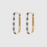 Diamond/Sapphire Small Paperclip Hoop Earrings - Lee Jones Collection
