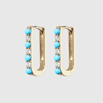 Diamond/Turquoise Small Paperclip Earrings - Lee Jones Collection