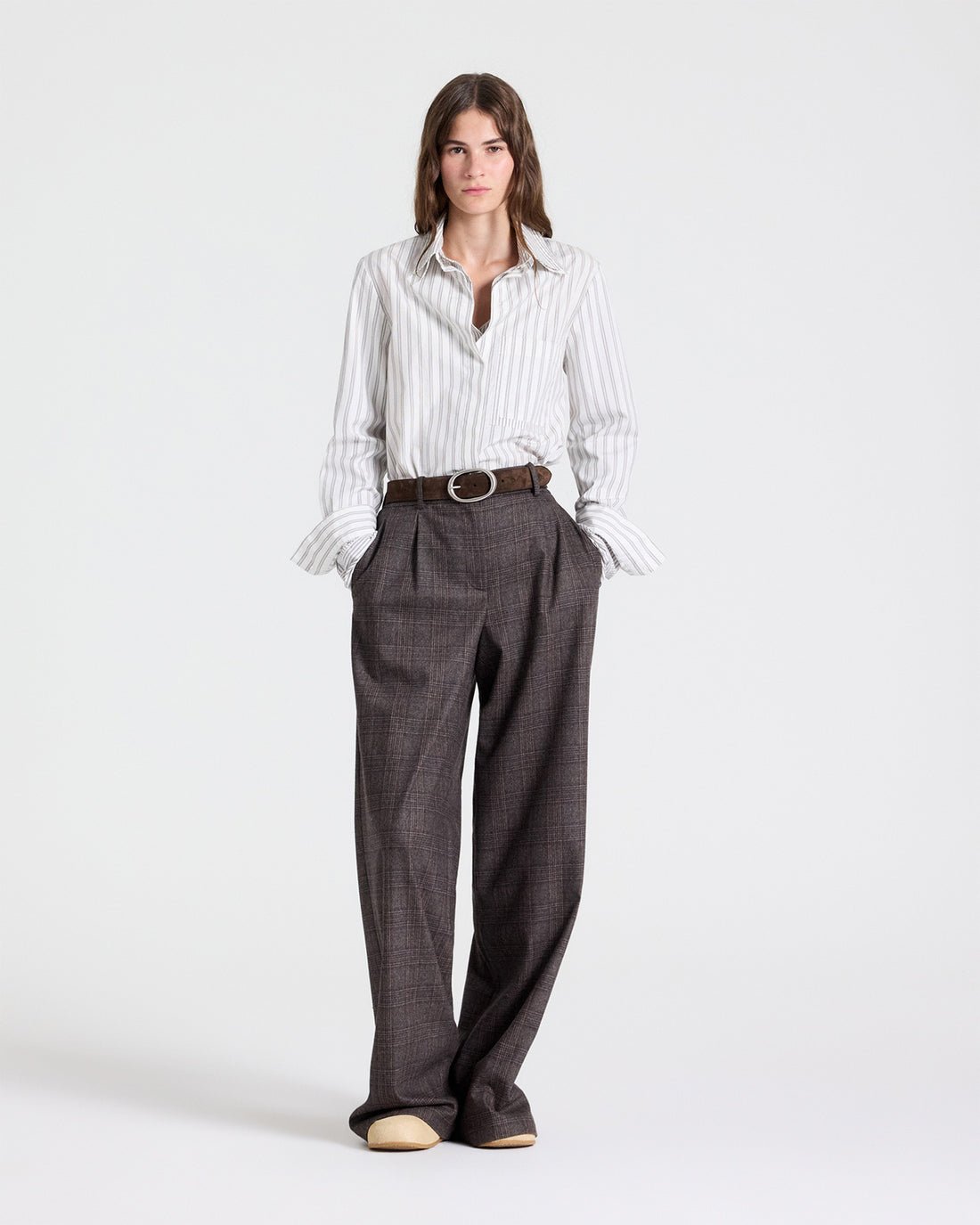Double Layer Boyfriend Shirt in Coffee - TWP