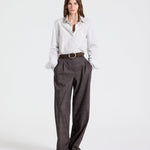 Double Layer Boyfriend Shirt in Coffee - TWP
