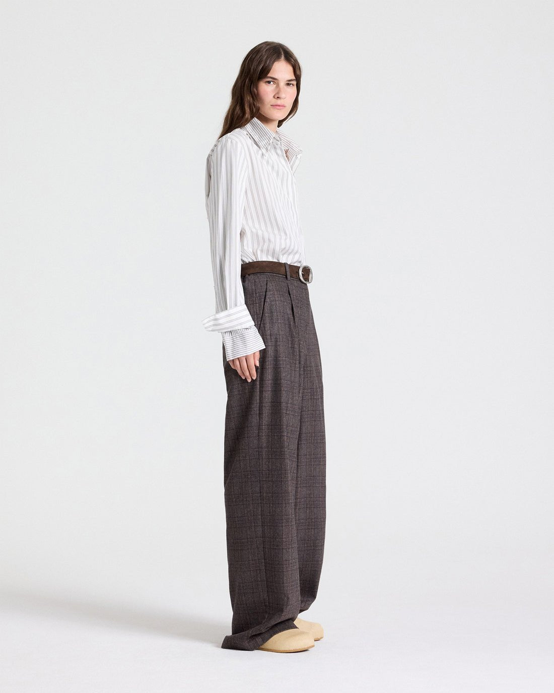 Double Layer Boyfriend Shirt in Coffee - TWP