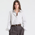 Double Layer Boyfriend Shirt in Coffee - TWP