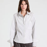 Double Layer Boyfriend Shirt in Coffee - TWP