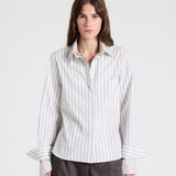 Double Layer Boyfriend Shirt in Coffee - TWP