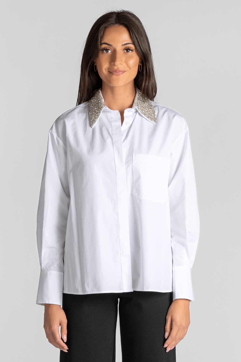E.B. Shirt with Crystal Collar - TWP