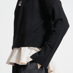 Elodie Layered Crewneck Knit in Black - Saint Art