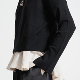 Elodie Layered Crewneck Knit in Black - Saint Art