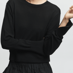 Elodie Layered Crewneck Knit in Black - Saint Art