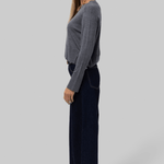 Elodie Layered Crewneck Knit in Grey - Saint Art