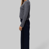 Elodie Layered Crewneck Knit in Grey - Saint Art