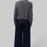 Elodie Layered Crewneck Knit in Grey - Saint Art