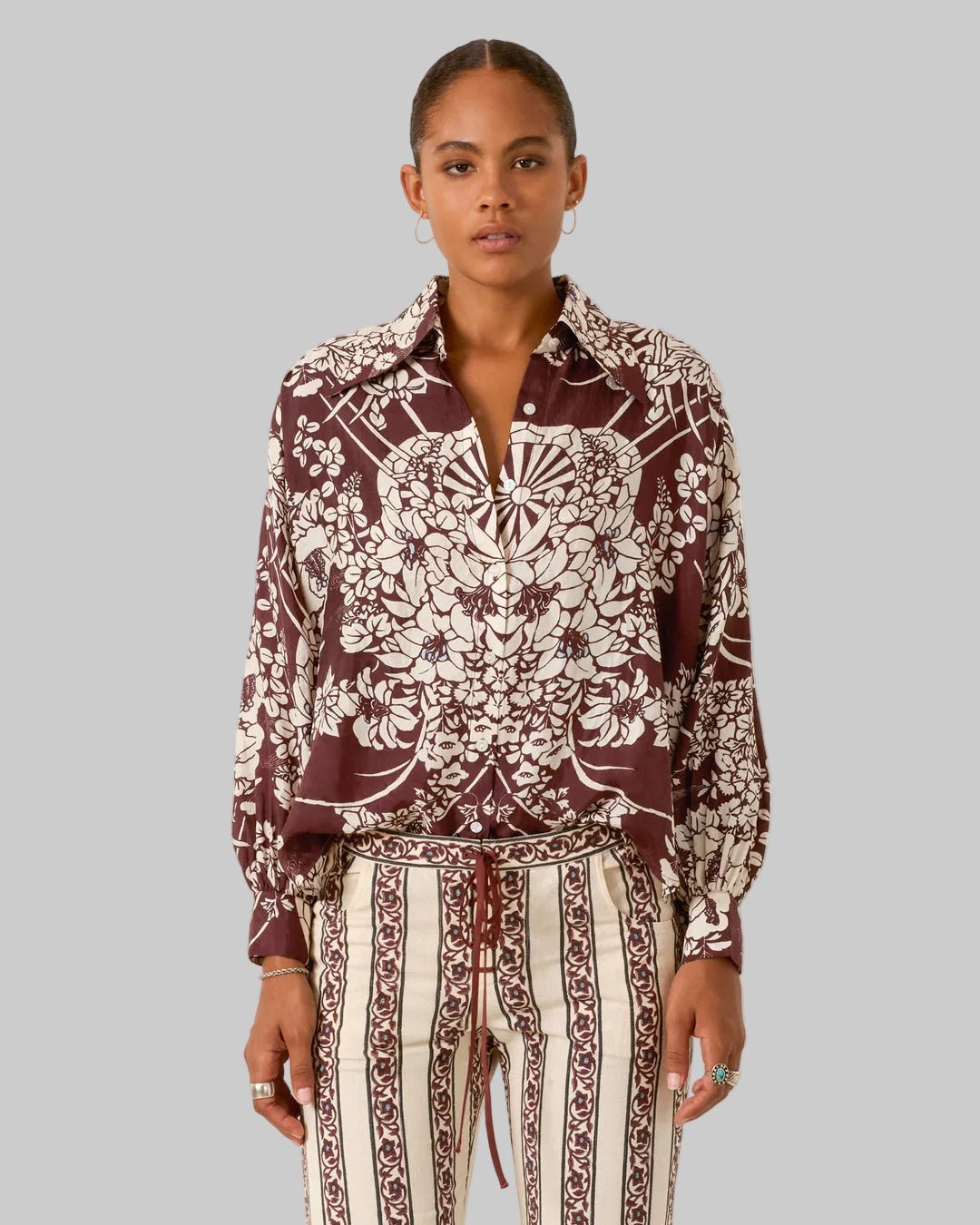 Emery Auburn Spoke Silk Shirt - Alix of Bohemia