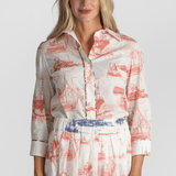 Emmanuelle Cotton Boat Print Shirt - La Prestic Ouiston