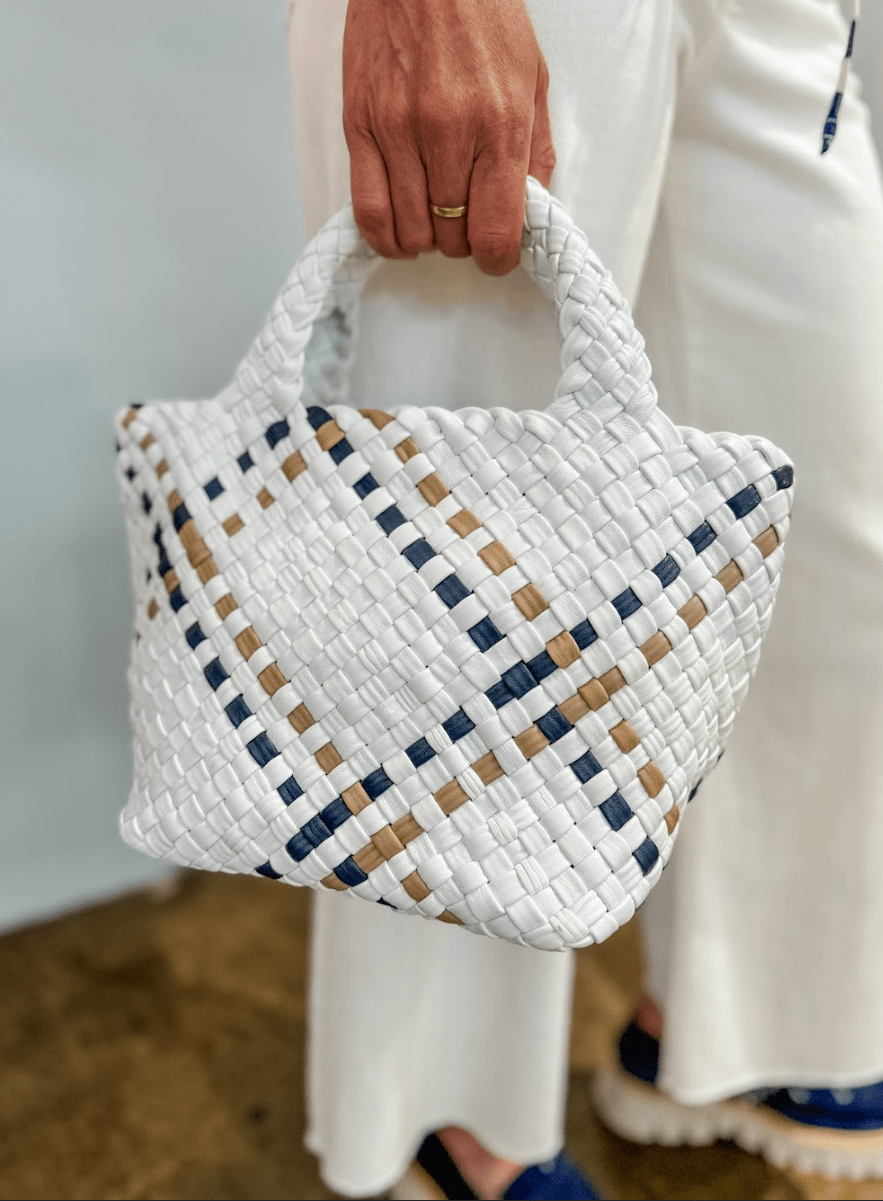 Falorni Small Woven Bag With Shoulder Strap - The Posh Peacock