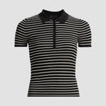 Fenna Striped Silk Polo Shirt - Nili Lotan
