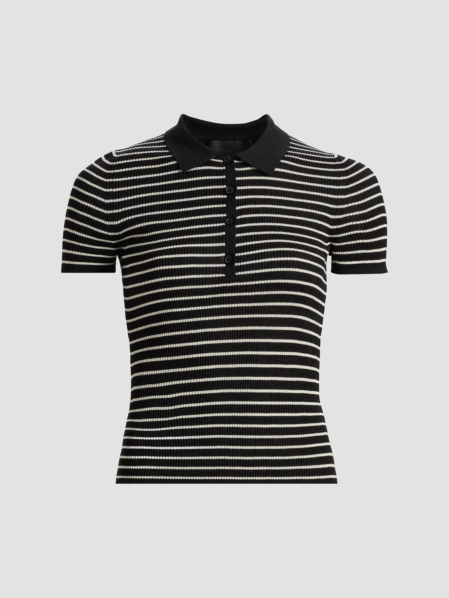 Fenna Striped Silk Polo Shirt - Nili Lotan