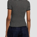 Fenna Striped Silk Polo Shirt - Nili Lotan