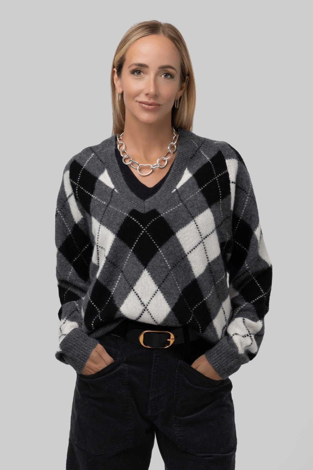 Feron Argyle Sweater - Nili Lotan