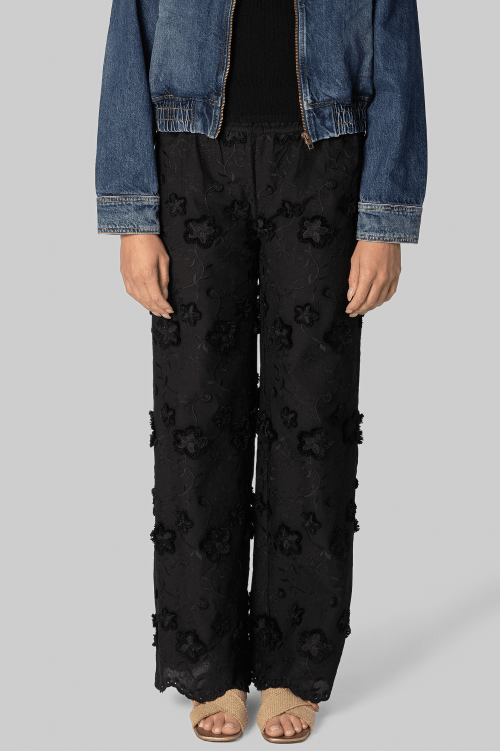 Fleur Cotton Pant in Black - The Garment