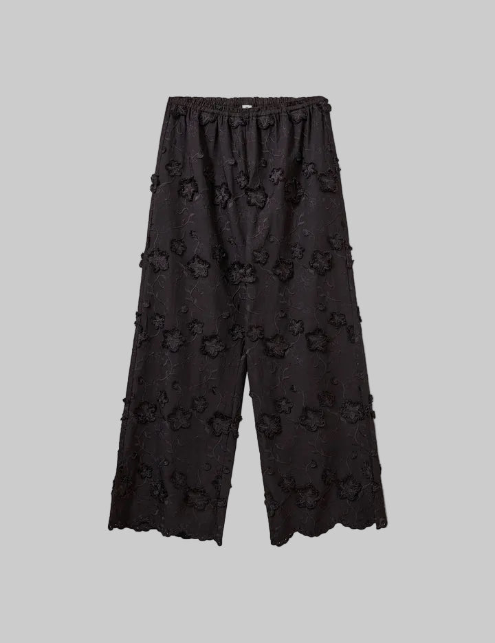 Fleur Cotton Pant in Black - The Garment