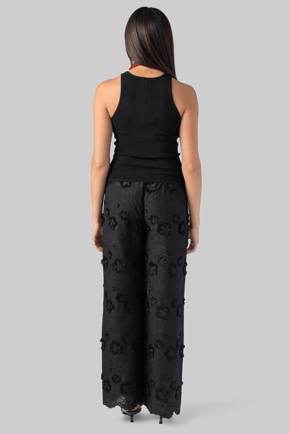 Fleur Cotton Pant in Black - The Garment