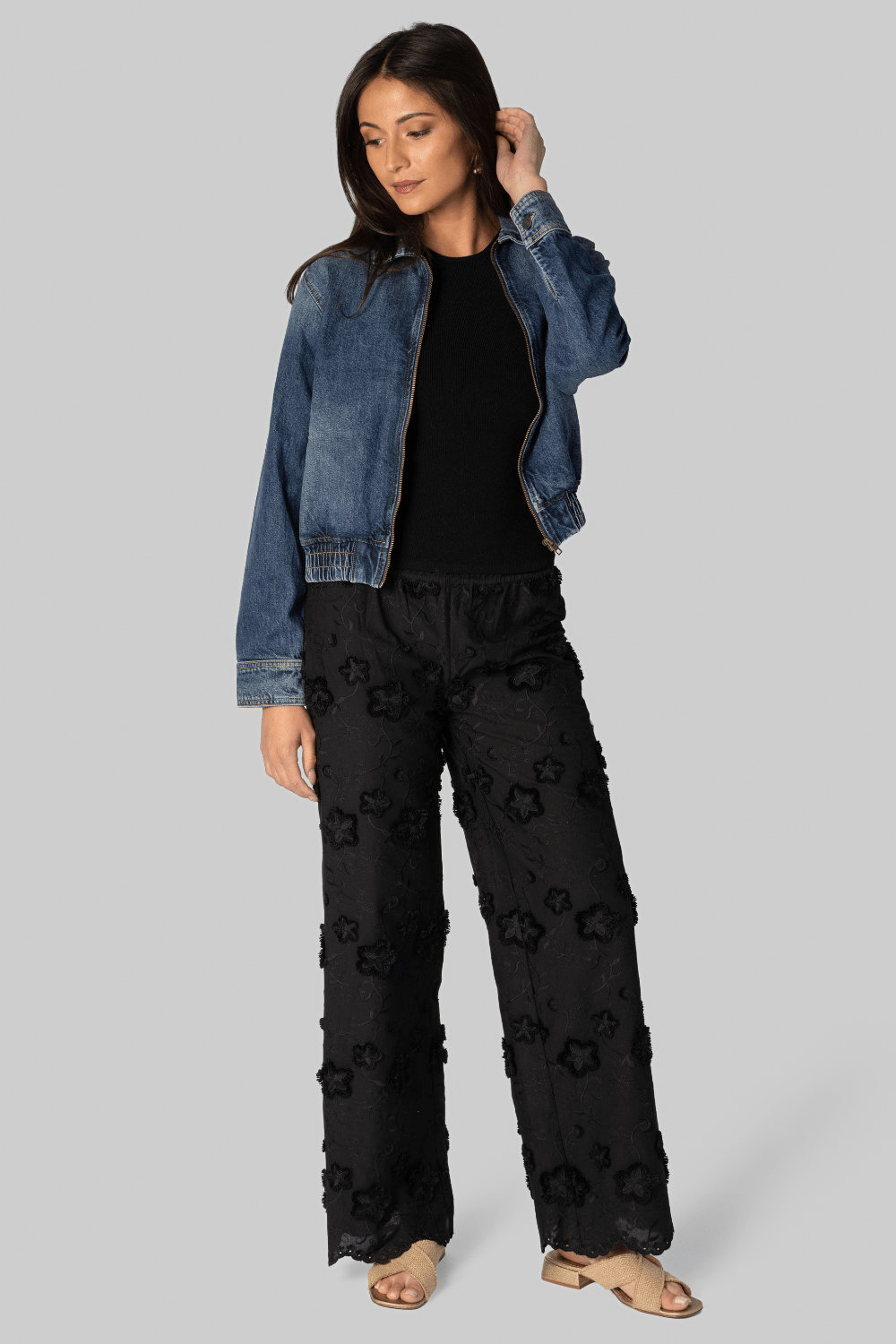 Fleur Cotton Pant in Black - The Garment