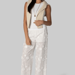 Fleur Cotton Pant in White - The Garment