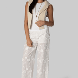 Fleur Cotton Pant in White - The Garment