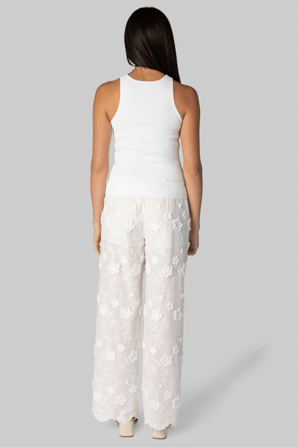 Fleur Cotton Pant in White - The Garment