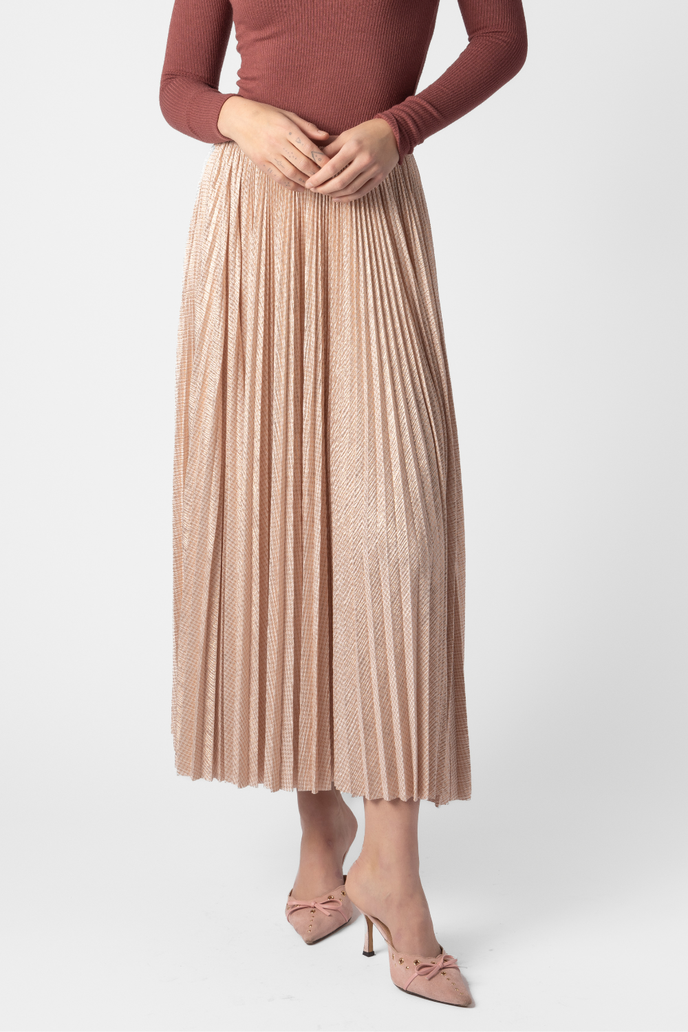 Lamé Long Soleil Skirt - The Posh Peacock