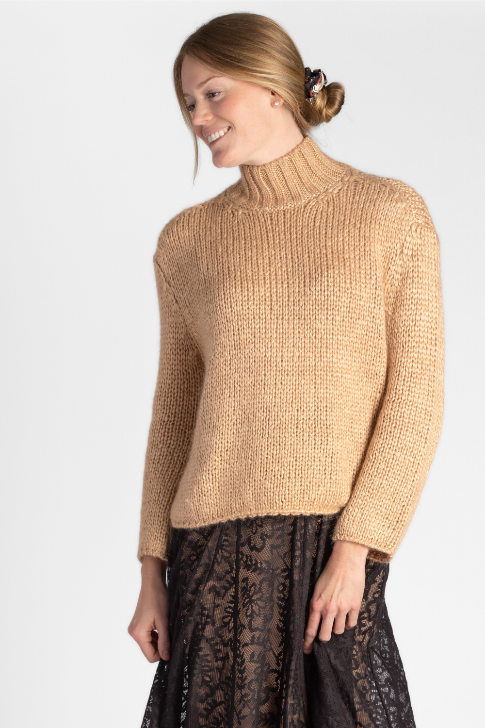 Silk Cashmere Mohair Turtleneck Sweater - The Posh Peacock