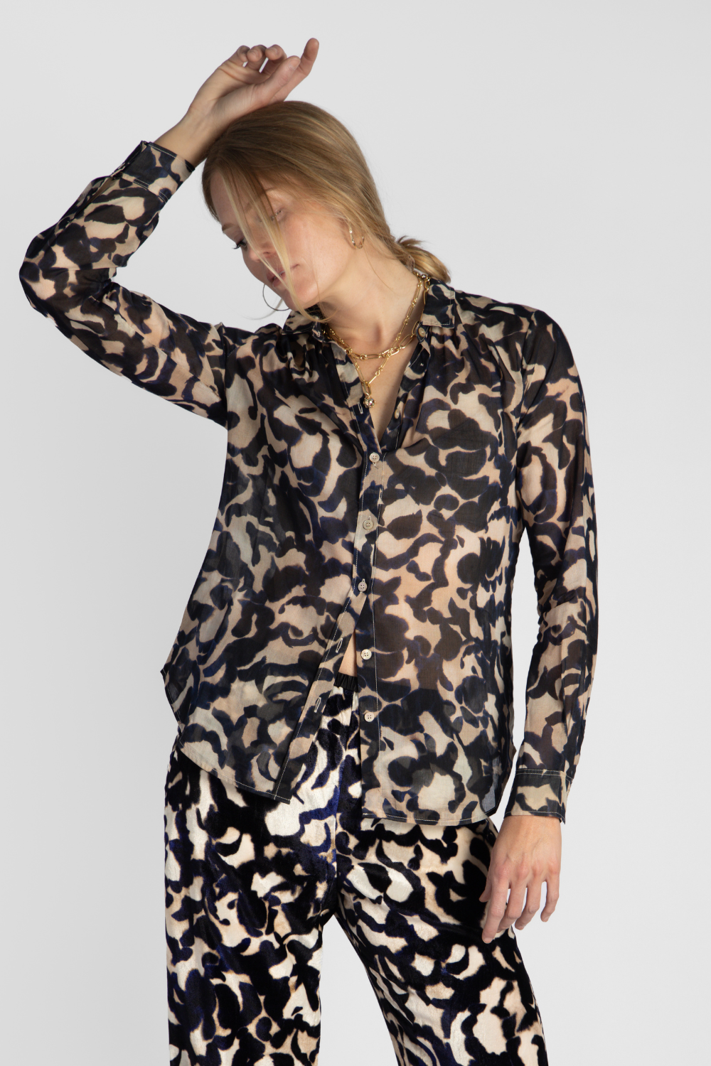 Rose Alchemy Print Voile Shirt - The Posh Peacock