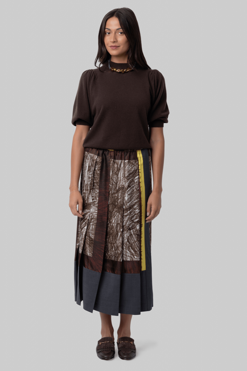Foulard Scribbles Pleated Skirt - Odeeh