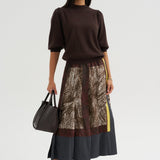 Foulard Scribbles Pleated Skirt - Odeeh