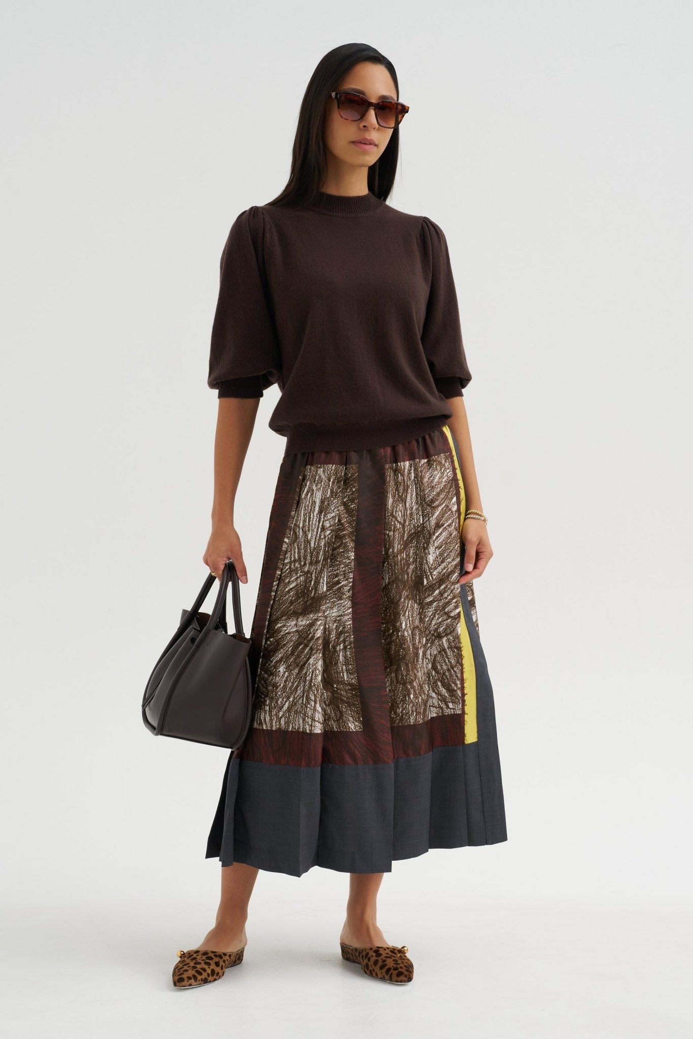 Foulard Scribbles Pleated Skirt - Odeeh