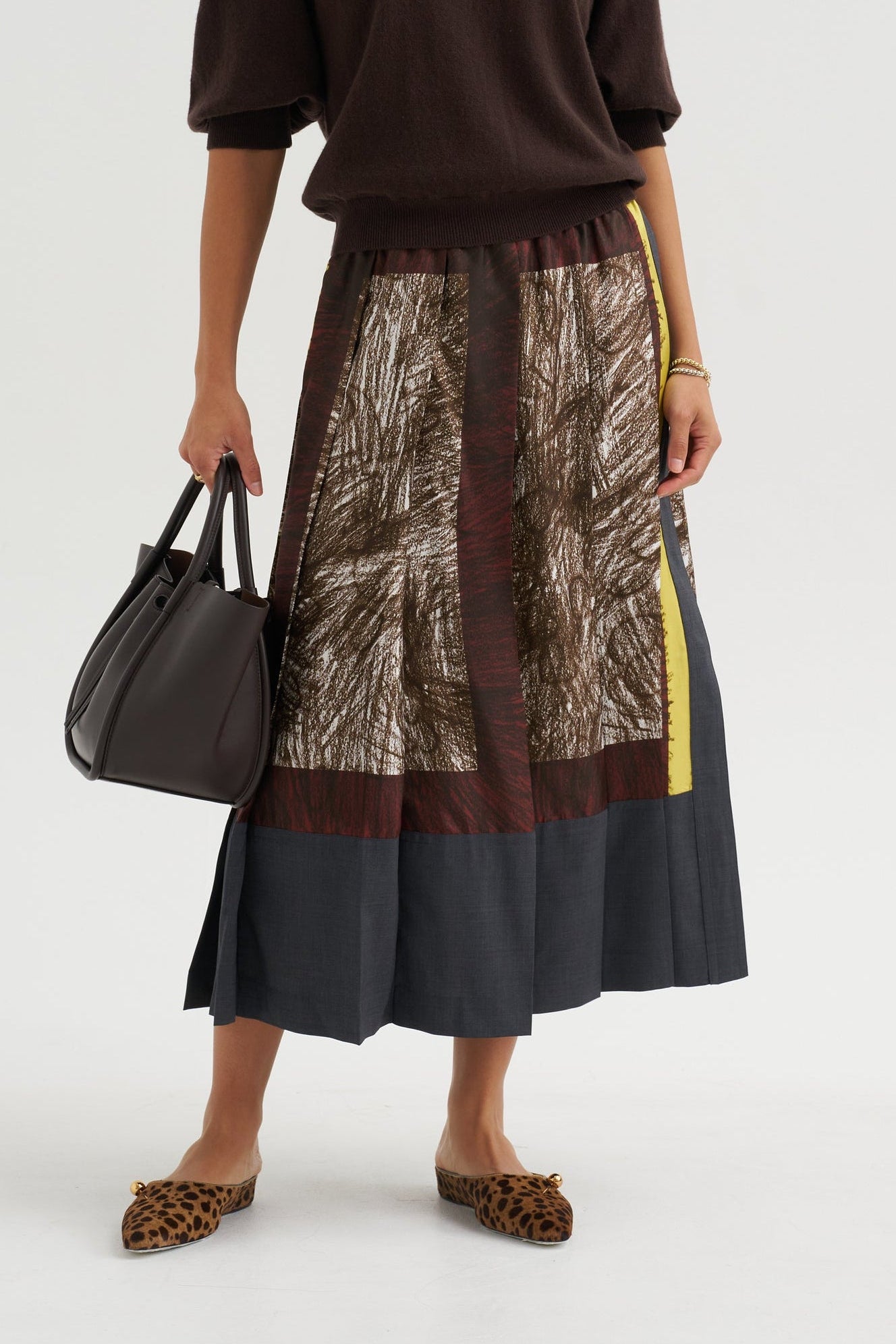 Foulard Scribbles Pleated Skirt - Odeeh