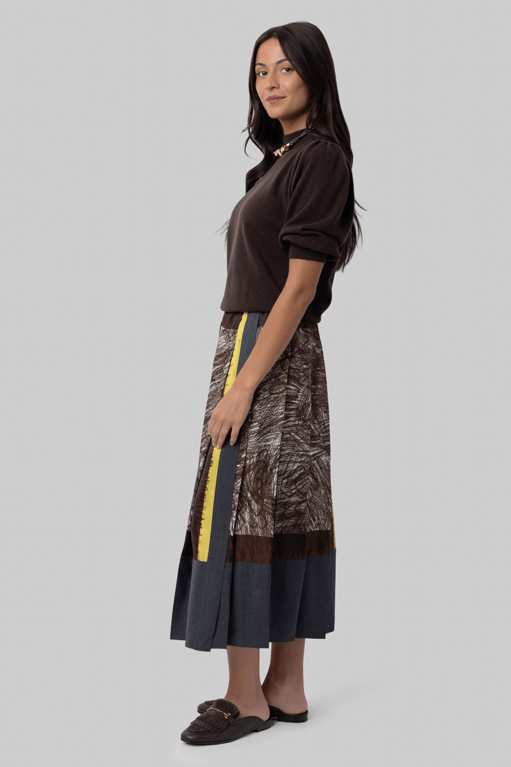 Foulard Scribbles Pleated Skirt - Odeeh