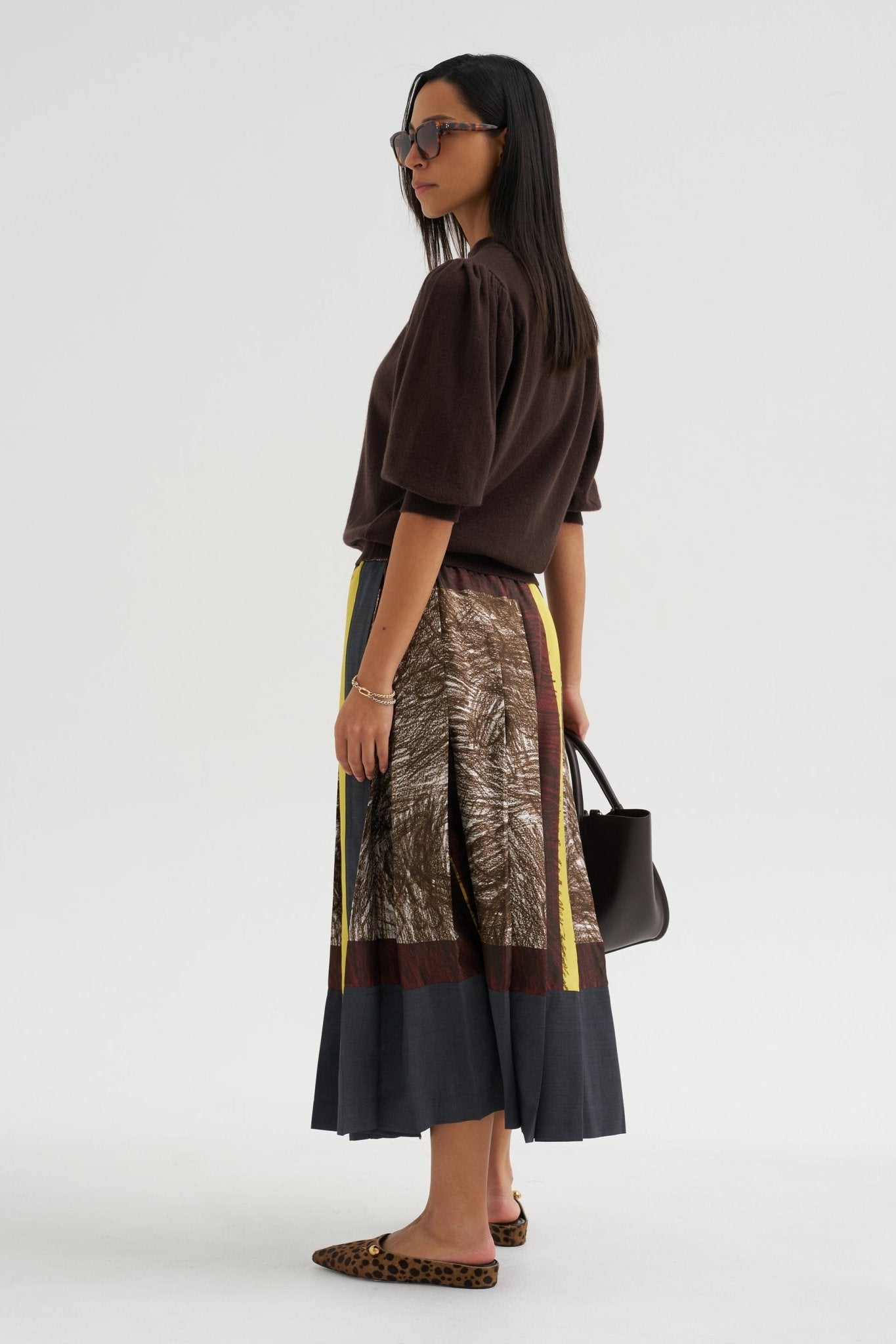 Foulard Scribbles Pleated Skirt - Odeeh