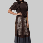 Foulard Scribbles Pleated Skirt - Odeeh