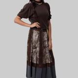 Foulard Scribbles Pleated Skirt - Odeeh