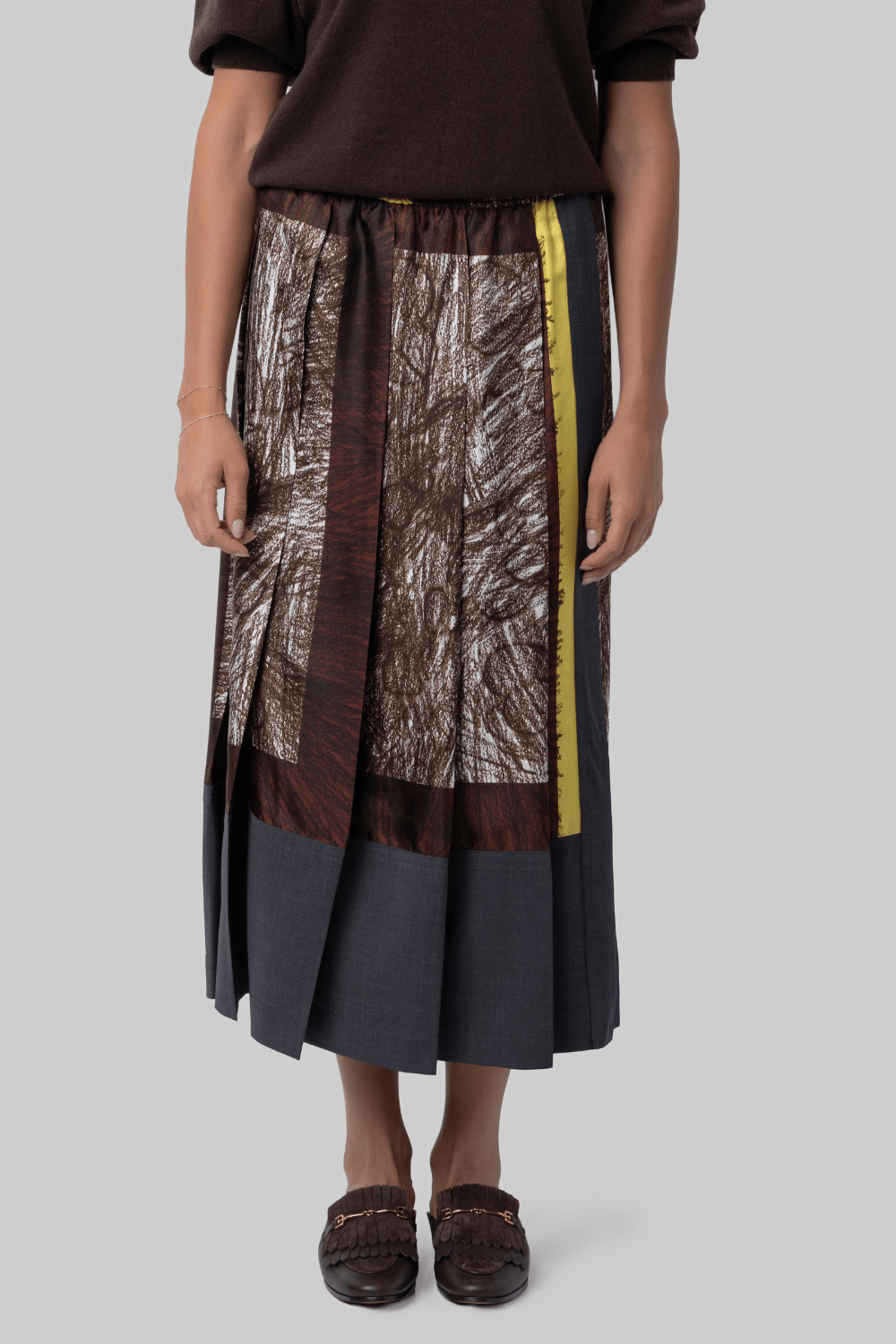 Foulard Scribbles Pleated Skirt - Odeeh