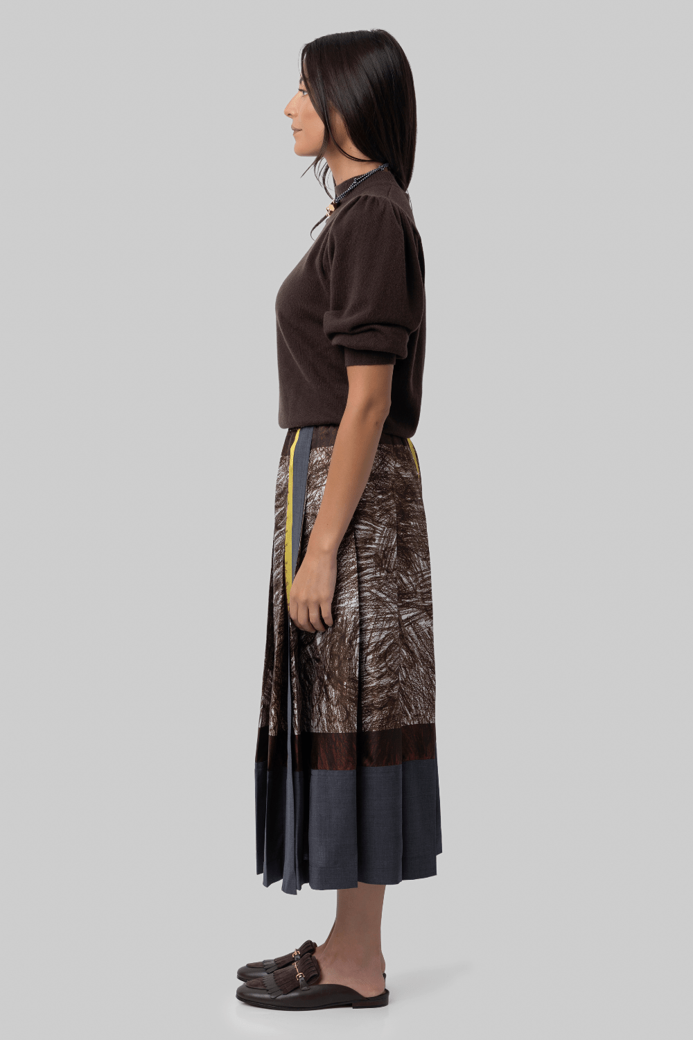 Foulard Scribbles Pleated Skirt - Odeeh