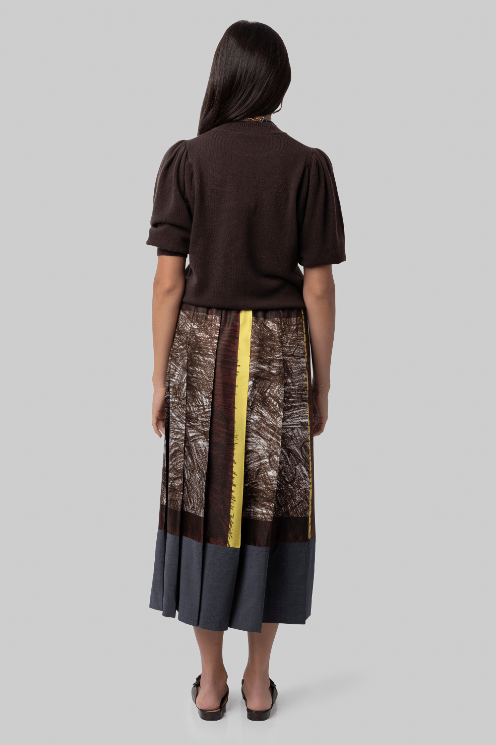 Foulard Scribbles Pleated Skirt - Odeeh